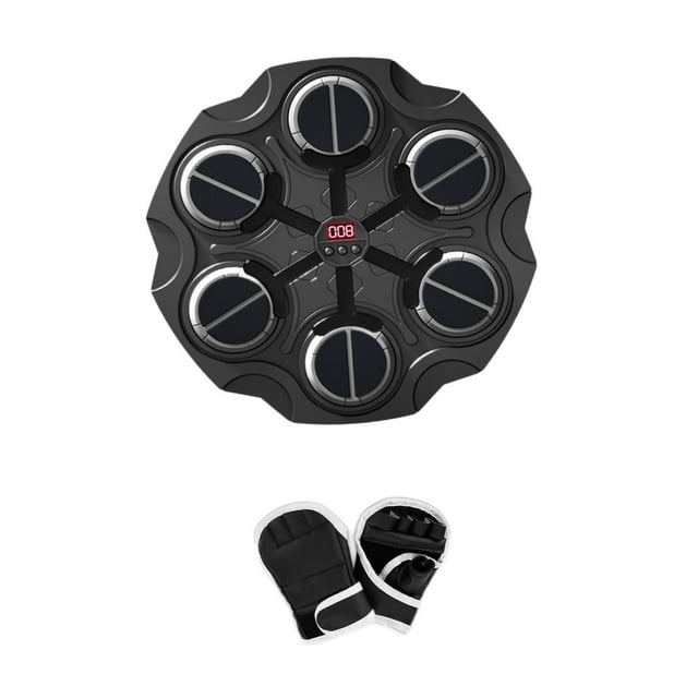 S SERENABLE Electronic Music Boxing Machine Boxing Training Equipment Child Wall Mount Music Boxing Target for Workout Sports Kickboxing Black