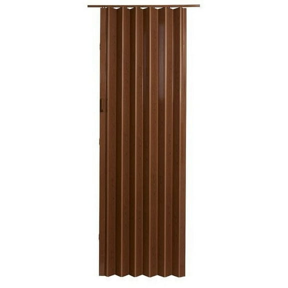 Homestyle Plaza PVC Accordion Folding Door Fits 48"wide x 96"high Pecan Woodgrain Color