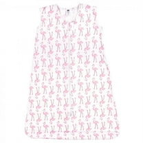 Hudson Baby Infant Girl Cotton Sleeveless Wearable Sleeping Bag, Sack, Blanket, Flamingo, 0-6 Months