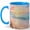 Blue, variant on Pastel Beach Sunrise 11oz Ceramic Mug, Seashell Shore Coffee Cup