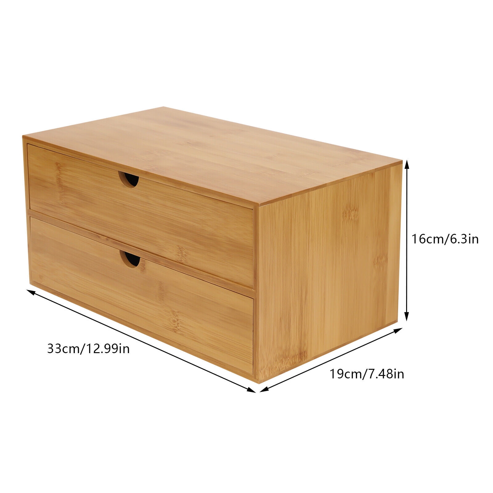 Desk Organizer - Mini Bamboo Desk Drawer Tabletop Storage Organization Box for Office Home Toiletries Supplies, No Assembly Required