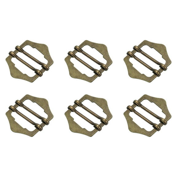 Uxcell 6Pack Metal Adjuster Slide Buckles, 20mm Webbing Strap Roller Pin Clip (Bronze)