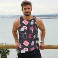 thumbnail image 6 of KLL Breast Cancer Awareness1 Print Men's Muscle Gym Workout Stringer Tank Tops Bodybuilding Fitness T-Shirts Tank Tops Men-XX-Large, 6 of 7
