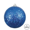 thumbnail image 3 of Vickerman 4" Blue Sequin Ball Ornament, 6 per Bag, 3 of 5