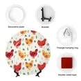 thumbnail image 4 of Gaeub Flower Chicken Print Ceramic Plate,Dinner Plates,Bone China Decorative Plates with Display Stand,Art Ceramic Ornaments for Wall Hanging Decoration-6in, 4 of 6