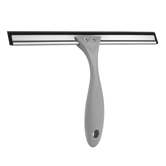 Multi-Purpose Stainless Steel Silicon Squeegee, Window Squeegee,for Bathroom, Shower Doors, Mirrors, Tiles and Car Windows,10 Inches, Grey,1 Pack