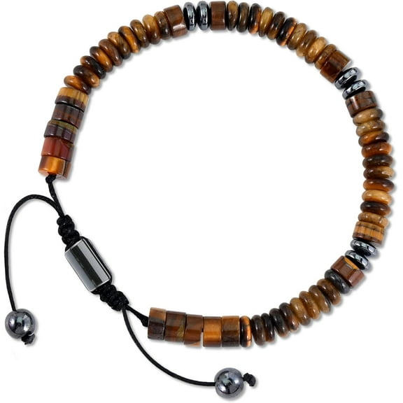 Healing Crystal Bracelets Beaded Bracelets for Men Women Natural Stone Adjustable Bracelets Unique Gifts for Father Son Grandfather Brother Friend