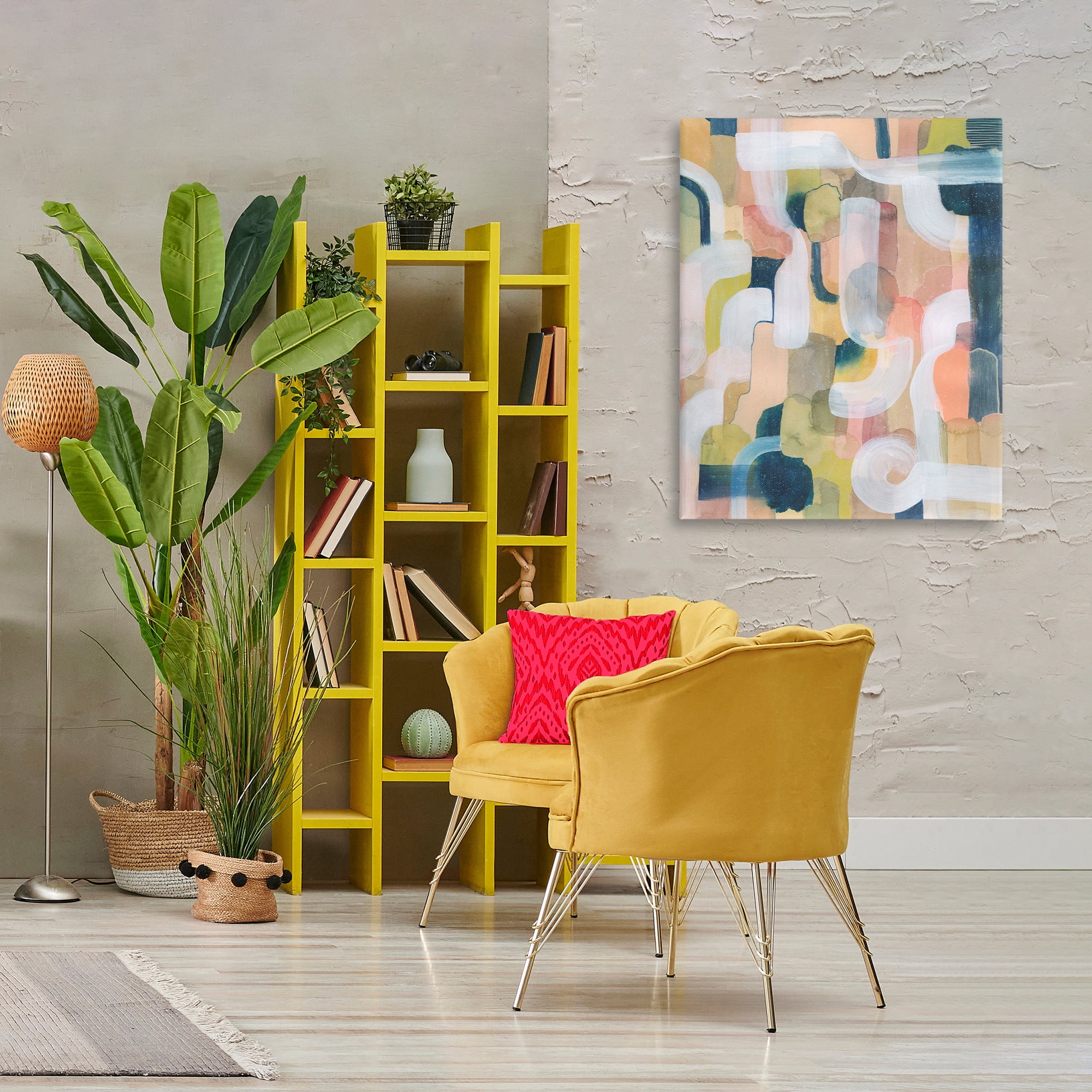 Stupell Industries Twisting Arches Arrangement Abstract Painting Wrapped Canvas Art Print Wall Art, 30 x 40