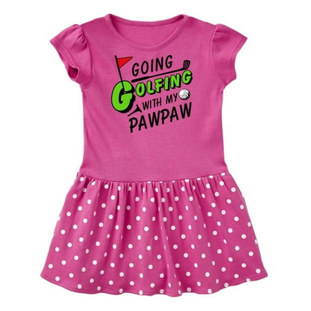 

Inktastic Going Golfing with my Pawpaw- kids golf Gift Baby Girl Dress