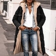 thumbnail image 2 of Dzrciro Long Winter Coats for Women, Fleece Lined Collared Full Zip Waterproof Hooded Trench Coat with Pockets, Thick Thermal Versatile Windbreaker Puffer Jackets S-5XL, 2 of 10