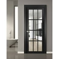 thumbnail image 3 of Slab Barn Door Panel | Felicia 3355 Matte Black with Clear Glass | Sturdy Finished Doors | Pocket Closet Sliding, 3 of 6