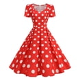 thumbnail image 2 of YuXingFu Long Dresses for Women Maxi V-Neck Plus Size Womens Dress Short Sleeve Relaxed Long Casual Summer Red M, 2 of 9