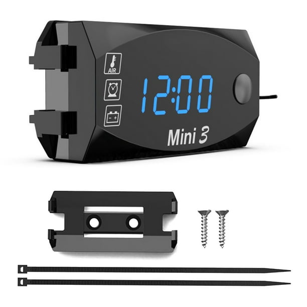 Car 12V LCD Clock Digital Thermometer Temperature Gauge Voltmeter Alarm