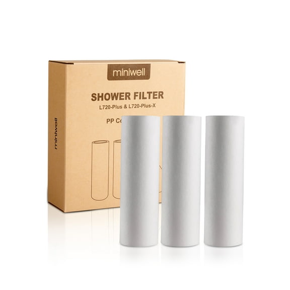 Miniwell Shower Filter Replacement Cartridge for Sediment, Sand, Rust - Pack of 3