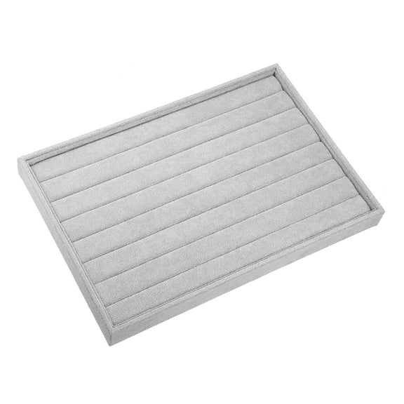 1 Pcs Velvet Ring Jewelry Tray Stackable Tray Showcase for Rings Earrings Gray