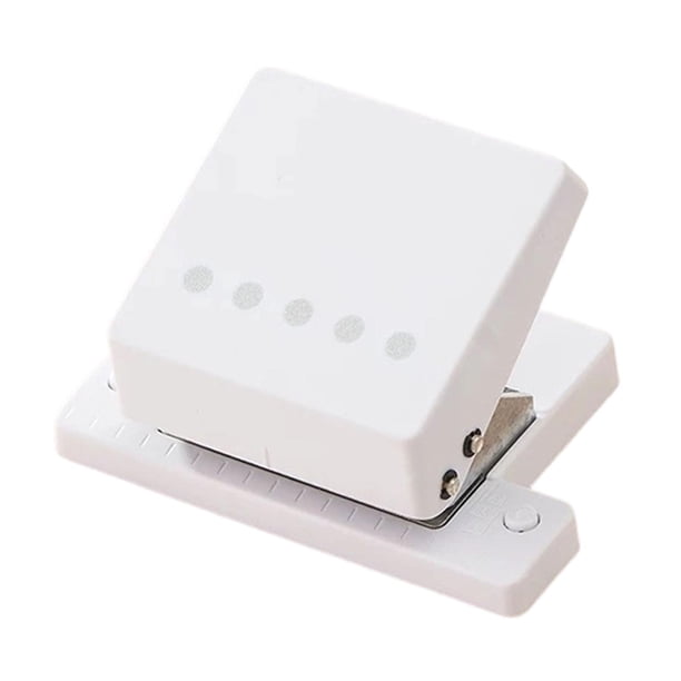 Perforadora de 5 agujeros, manual, portátil, ligera, para papel, perforadora de agujeros Blanco