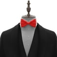 thumbnail image 4 of Boy's Scarlet Bow Tie Pre-Tied Style Formal Satin Classic Bowtie for Tuxedo Faux Silk, by Adam Young (Medium, Red), 4 of 5