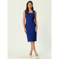 thumbnail image 2 of DARING DIVA Pencil Sleeveless Square Neck Bodycon Dress S Royal Blue, 2 of 6