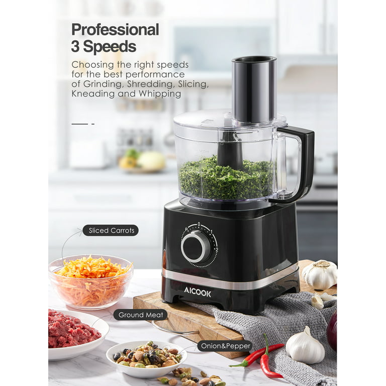 Food Processor, 12-cup Professional Food Processor with 16 Functions,  Safety Base Design 