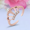 thumbnail image 2 of Crown Toe Band Ring 925 Sterling Silver Thin Adjustable Stylish Rings for Women, 2 of 5