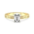 thumbnail image 5 of IGI Certified 3 Carat Emerald Shape Lab Grown Diamond Engagement Ring | 14K Yellow Gold | Ivory Vintage Solitaire Diamond Ring | FG-VS Quality Friendly Diamonds, 5 of 7