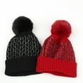 thumbnail image 3 of Generic Ladies Pom Pom Cable Knit Beanie Women'S Cozy Knitted Ski Hat Women Knitted Winter Fashion Silver Wave Printing Hats Hairball Warm Ski Cap Trim Hat Warm Cap Couples Winter Ski Hat, 3 of 3