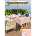 thumbnail image 4 of Outdoor Tablecloth with Umbrella Hole and Zipper, Pink Santa Christmas Rectangle Table Cloth 52x70 Inch Waterproof Tablecloth, Merry Christmas Snowflake Picnic Table Cover for Patio Camping, 4 of 7