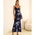 thumbnail image 2 of Vestido largo GLENGE para mujer, estampado floral, cuello en V, sin mangas, 2 of 5