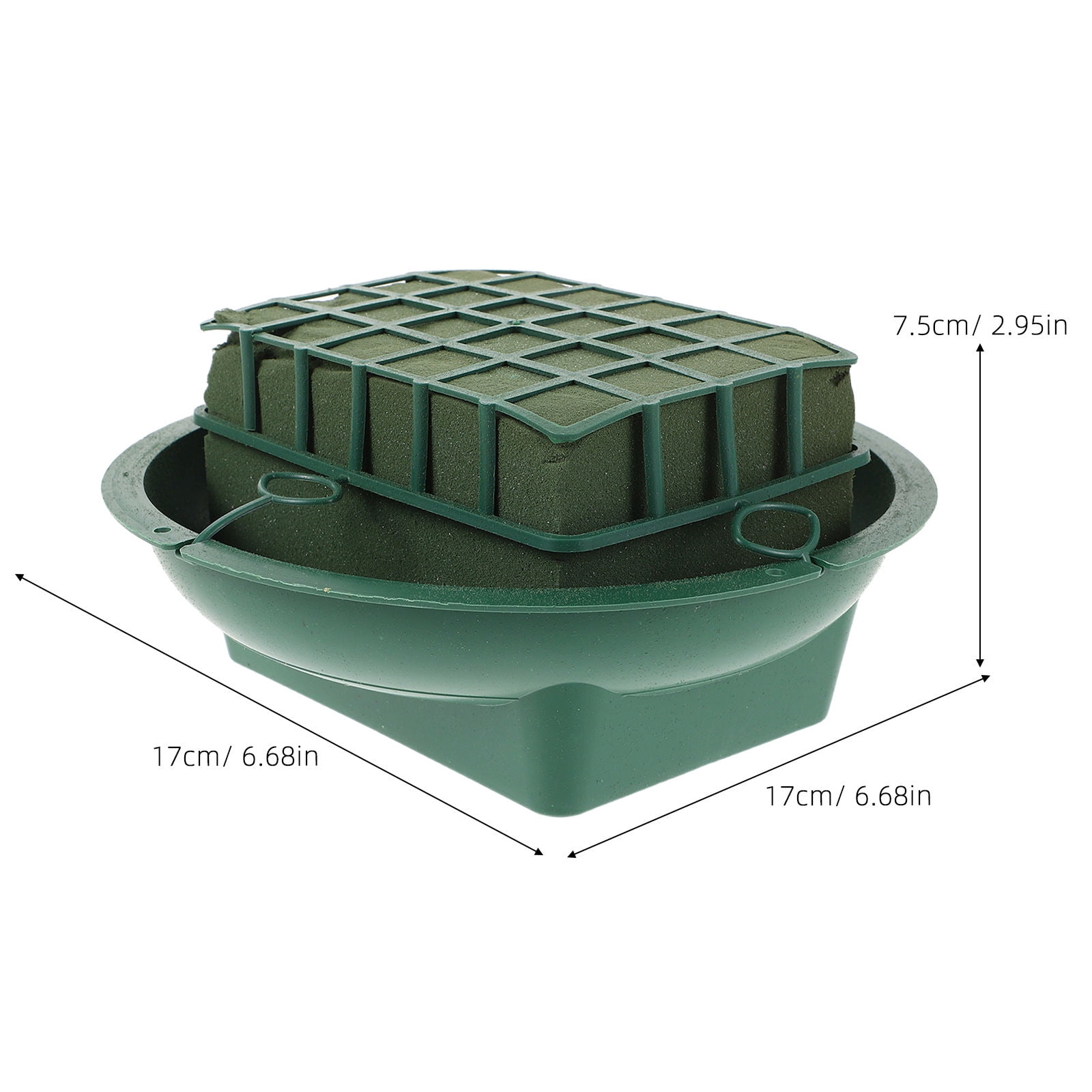 RENACLIPY 4 Sets Floral Saddle Flower Holders with Green Foam Tray for Cemetery Headstone Memorial Decoration