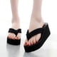 thumbnail image 4 of High Heel Platform Slippers Fashion Flops Slope Non-slip Resort Beach Black Knoted Sandals for Women Female(Size 38), 4 of 4