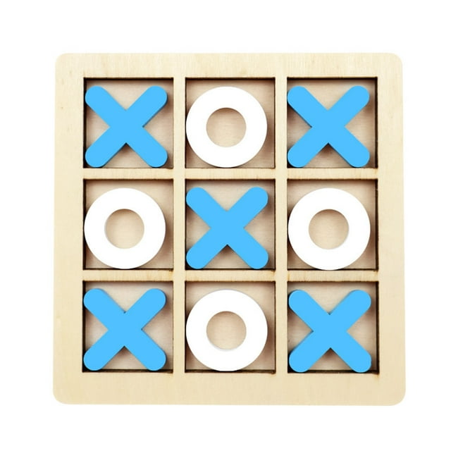 Tic Tac Toe Game Set | Wooden Board Game for Kids | Educational Strategy Game | Indoor Family Fun | 10x10cm Travel Size