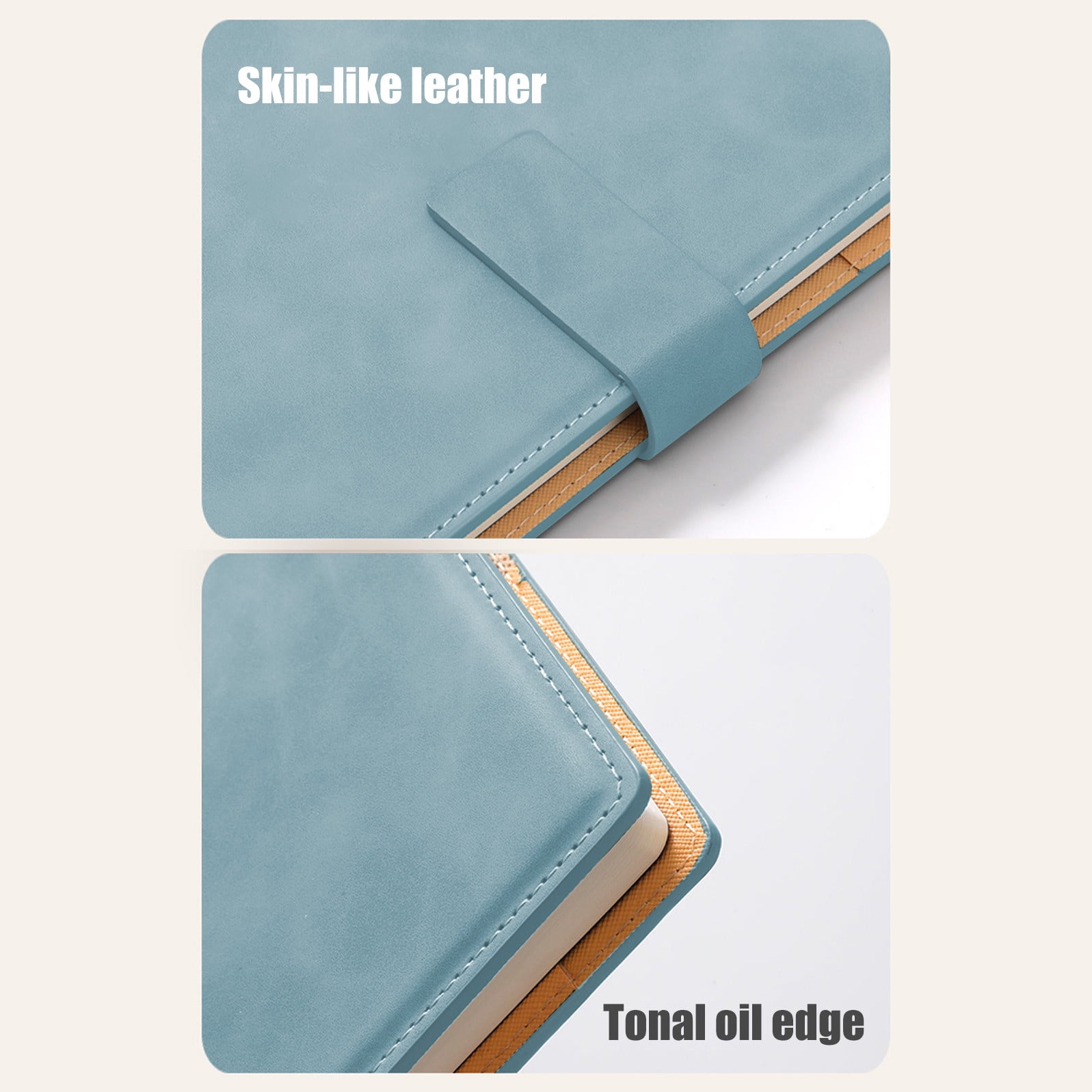 2Pcs Magnetic Closure Notebook, 8.54x5.8 In, A5 Thickened Cover, for Office, Business, Conference, Meeting Notes