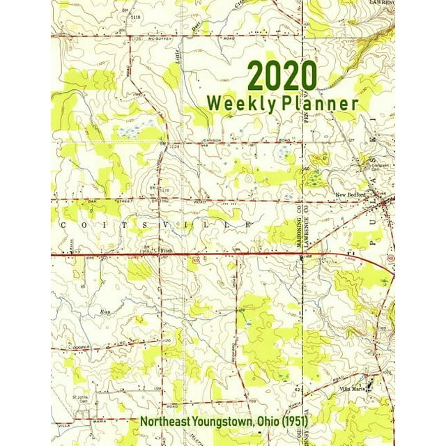 2020 Weekly Planner Northeast Youngstown, Ohio (1951) Vintage Topo