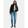 thumbnail image 2 of Time & Tru Women's & Women's Plus Faux Wool Bomber Jacket, Sizes XS-3X, 2 of 5