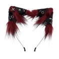 thumbnail image 2 of Diadema con orejas de gato para Halloween, accesorio para fotos de disfraz de cosplay, diadema para el pelo Rojo Negro, 2 of 8