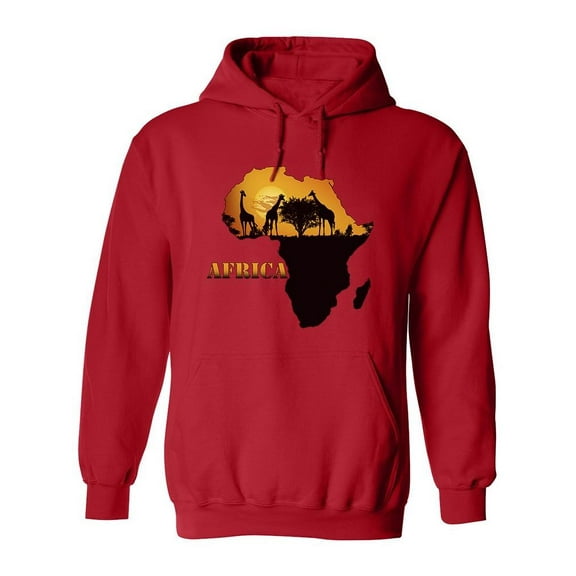 Giraffes Silhouettes In A Map  Hoodie Men -Image by Shutterstock, Male Small