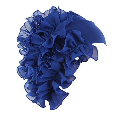 

Dadaria Hair Turbans for Women Fashion Women Flower Cancer Chemo Hat Beanie Scarf Turban Head Wrap Cap Headband Blue Women