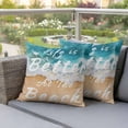 thumbnail image 5 of Pack of 2 Outdoor Pillow Covers 26x26 Inch Waterproof Summer Beach Blue Throw Pillow Covers,Decorative Couch Pillow Shams Protectors Life Is Better at The Beach Patio Pillowcases Cushion Covers, 5 of 8