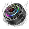 thumbnail image 4 of Altavoz Bluetooth para baño, resistente al agua IPX7, subwoofer, altavoz portátil con radio FM, barra de sonido, manos libres, color negro, 4 of 5