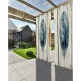 thumbnail image 3 of nqOlkjepod Outdoor Curtains for Patio Waterproof, Blue Brown Feathers Outdoor Privacy Panels Grommet, Vintage Boho Ombre Wood Grain Blackout Outside Curtains for Porch/Cabana 54"x84", 1 Panel, 3 of 8