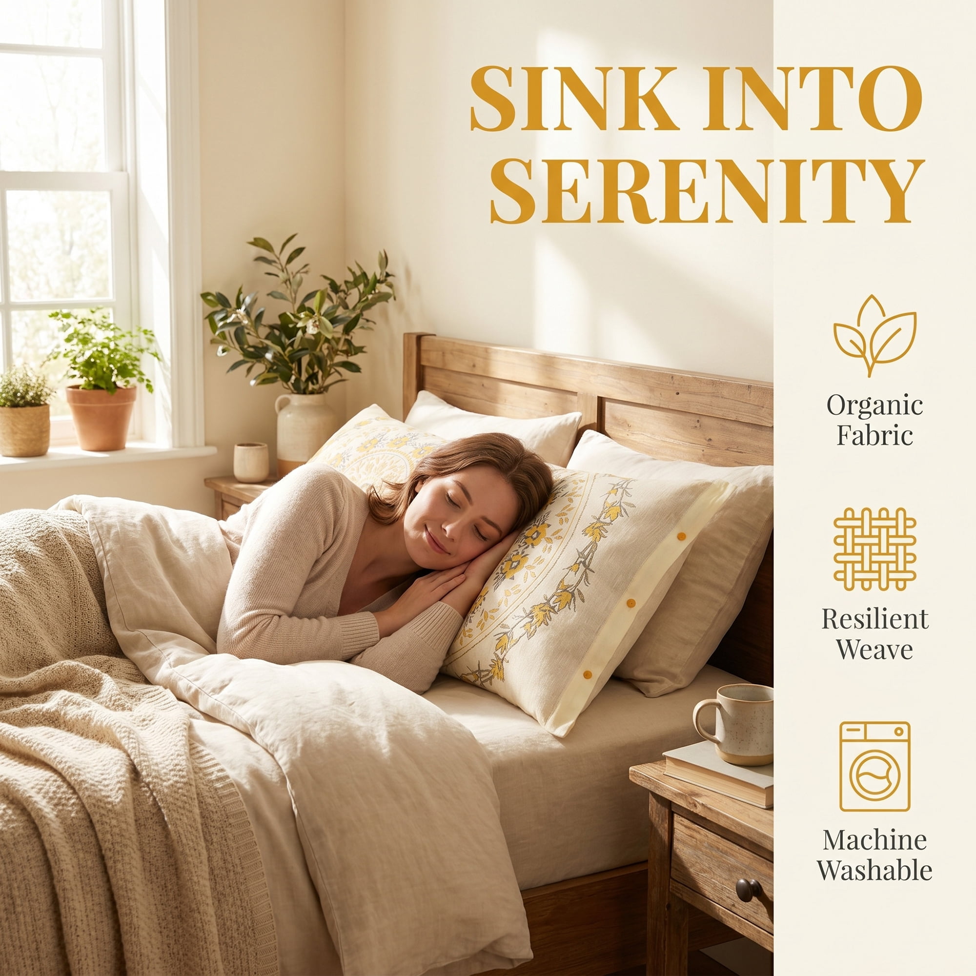 Unique Bargains 2 Pcs Cotton Cooling Envelope Closure Comfortable Pillowcase Queen Yellow D