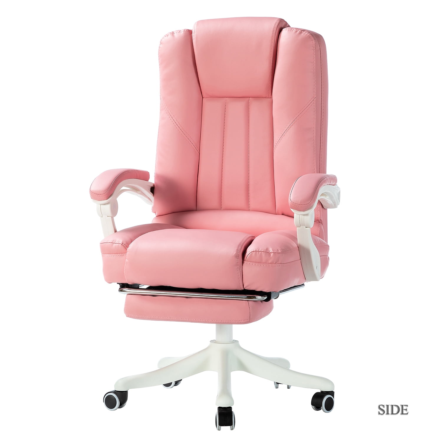 REFICCER Pink Office Chair with Arms, High Back Executive Leather Office  Desk Chairs for Women, 90°-120° Rocking Computer Chair with Wheels, Swivel