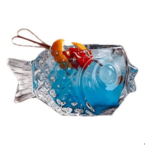Transparent Fish Shape Bar Cocktail Glass Party Thick Heavy Lovely Smoothies Bowl Cup Cold Drink Glasses Mug,1 x Fish Cup,As Shown
