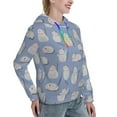 thumbnail image 6 of Fotbe Cute Fat Cat Pattern Womens Long Sleeve Hoodie, Pullover Hooded Sweatshirt, Kangaroo Pocket Hoodie with Eye-catching Drawstrings-Small, 6 of 7