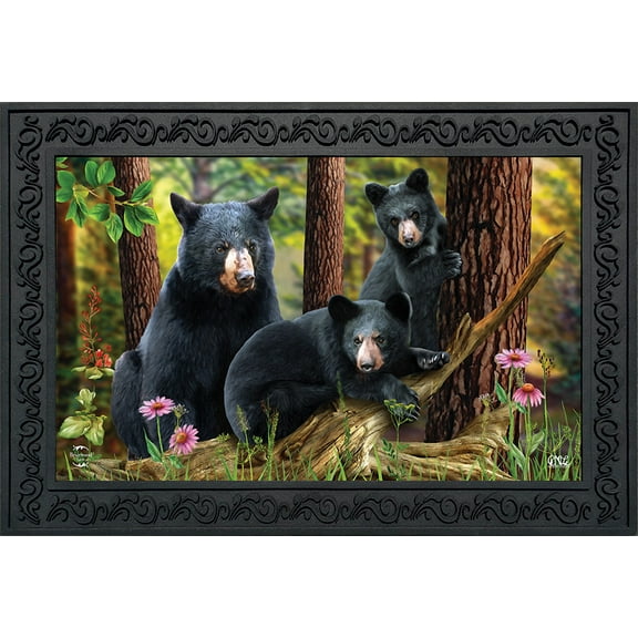 Briarwood Lane Black Bear Family Nature Doormat