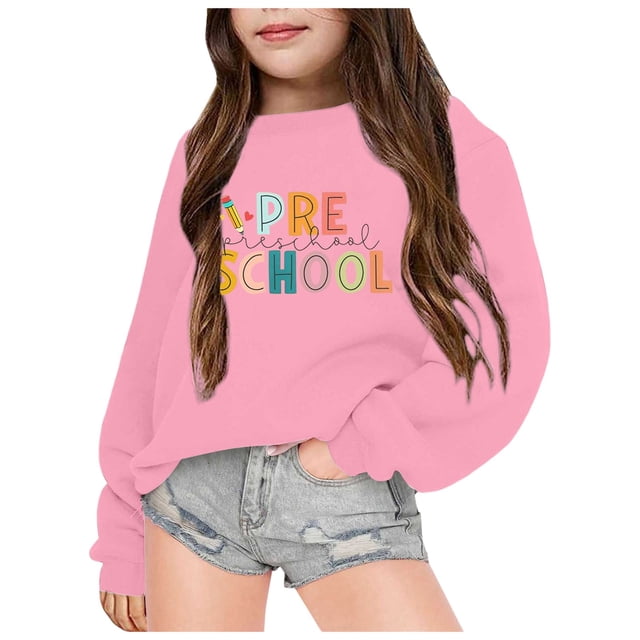 Chandail à Capuchon et Chandails en Molleton pour Filles Usage Quotidien Manches Longues Col Rond Doux avec Imprimé Mignon pour École et Activités Extérieures