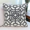 thumbnail image 2 of Gray and White Lattice Velvet Throw Pillow, 2 of 5