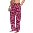 thumbnail image 2 of Xecao Pink Butterfly Men's Straight Lounge Pajama Pants: The Ultimate in Comfortable Sleepwear, 2 of 9