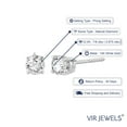 thumbnail image 3 of Vir Jewels 7/8 CTTW Diamond Stud Earrings 14K White Gold Round 4 Prong Set with Screw Backs, 3 of 5