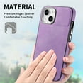 thumbnail image 4 of for iPhone 15 Plus Case, Soft TPU and PU Leather Cover Case, Business Anti-Vibration Anti-Slip Ultralight Luxury Vintage Phone Case Cover for iPhone 15 Plus for Men Women, Purple, 4 of 11